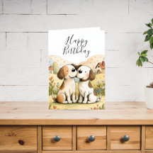 Carte d'anniversaire mignonne pour chien