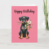 Carte d'anniversaire mignonne pour Doberman (Devant)