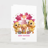 Carte d'anniversaire mignonne pour filles avec des (Dos)