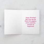 Carte d'anniversaire mignonne pour filles avec des (Intérieur)
