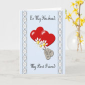 Carte d'anniversaire militaire "À mon mari" (Fleur jaune)