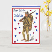 Carte d'anniversaire militaire vintage (Fleur jaune)