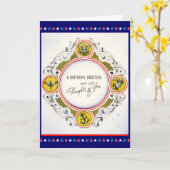 Carte d'anniversaire militaire vintage (Fleur jaune)