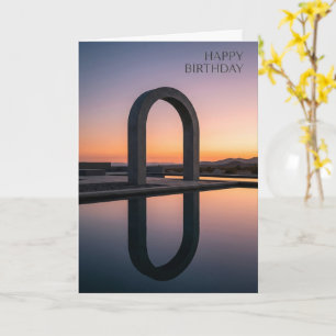 Carte d'anniversaire minimaliste avec arche en pie