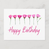 Carte d'anniversaire minimaliste avec fleurs roses (Devant)