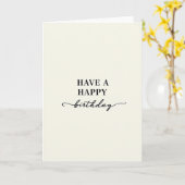 Carte d'anniversaire minimaliste crémeuse (Fleur jaune)