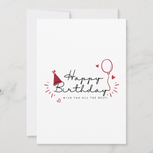 Carte d'anniversaire minimaliste joyeuse (Devant)