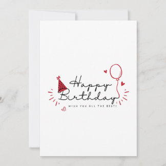 Carte d'anniversaire minimaliste joyeux anniversai