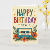 Carte d'anniversaire Mixtape Classique (Fleur jaune)