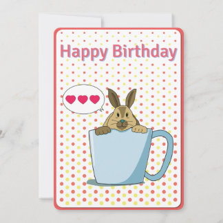 Carte d'anniversaire Mocha bunny Happy