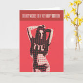 Carte d'anniversaire Mod Bikini Chick (Fleur jaune)