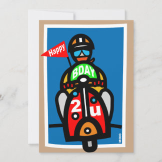 Carte d'anniversaire Mod Scooter