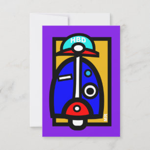 Carte d'anniversaire Mod Scooter