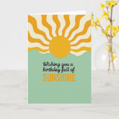 Carte d'anniversaire Modern Rays (Fleur jaune)