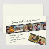 Carte d'anniversaire Modern Simple 7 Photo Film St (Devant / Derrière)