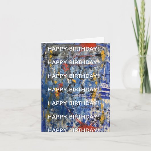 Carte d'anniversaire moderne abstraite joyeuse (Devant)