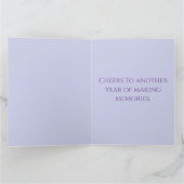 Carte d'anniversaire moderne avec des carrés viole (Intérieur)