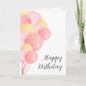 Carte d'anniversaire moderne colorée avec ballons  (Devant)