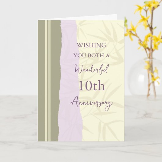 Carte d'anniversaire moderne du 10e Mariage (Fleur jaune)