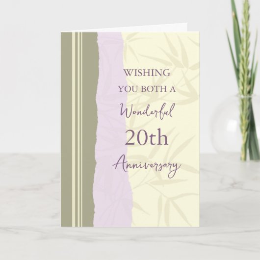 Carte d'anniversaire moderne du 20e Mariage (Devant)
