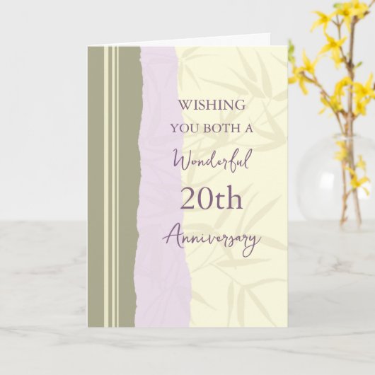 Carte d'anniversaire moderne du 20e Mariage (Fleur jaune)