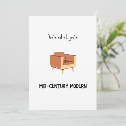 Carte d'anniversaire moderne du milieu du siècle a (Debout devant)