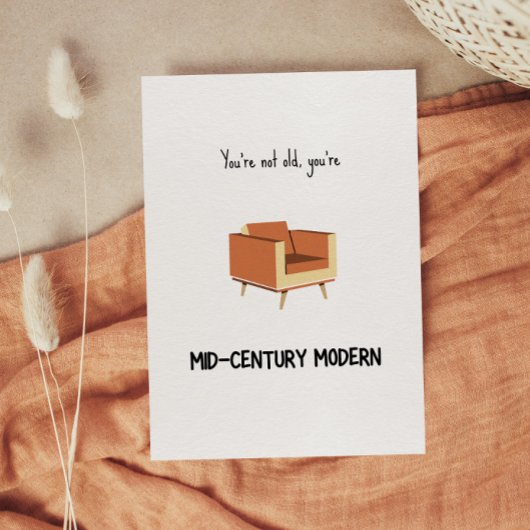 Carte d'anniversaire moderne du milieu du siècle a