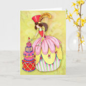 Carte d'anniversaire moderne et chic (Fleur jaune)