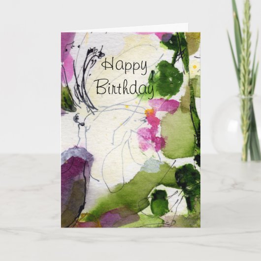 Carte d'anniversaire moderne et personnalisable aq (Devant)
