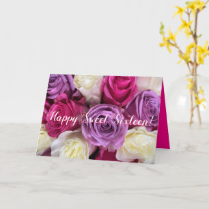 Carte d'anniversaire moderne Floral Happy Sweet si