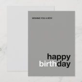 Carte d'anniversaire moderne joyeux - Design minim (Devant / Derrière)