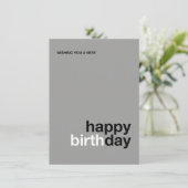 Carte d'anniversaire moderne joyeux - Design minim (Debout devant)