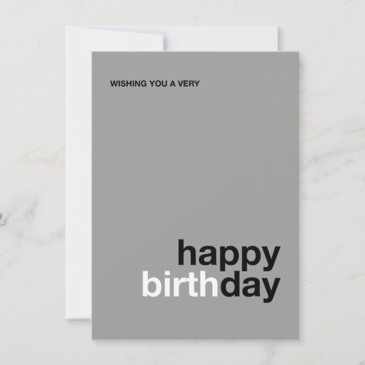 Carte d'anniversaire moderne joyeux - Design minim (Devant)