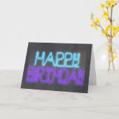 Carte d'anniversaire moderne - Neon Grunge (Fleur jaune)
