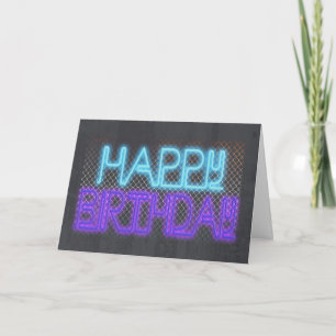 Carte d'anniversaire moderne - Neon Grunge