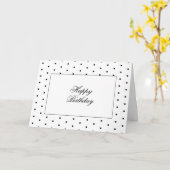 Carte d'anniversaire moderne noir et blanc (Fleur jaune)