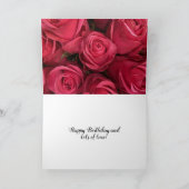Carte d'anniversaire moderne rose Roses Floral 40e (Intérieur)