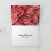 Carte d'anniversaire moderne rose Roses Floral 40e (Intérieur)