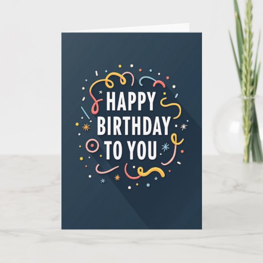 Carte d'anniversaire moderne sarcelle (Devant)