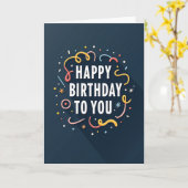 Carte d'anniversaire moderne sarcelle (Fleur jaune)