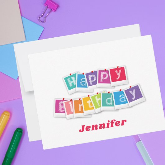 Carte d'anniversaire moderne simple et colorée