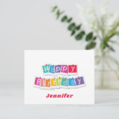 Carte d'anniversaire moderne simple et colorée (Debout devant)