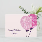 Carte d'anniversaire moderne simple et rose (Debout devant)