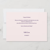 Carte d'anniversaire moderne simple et rose (Dos)