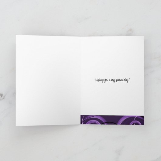 Carte d'Anniversaire moderne violette (Intérieur)