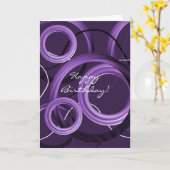 Carte d'Anniversaire moderne violette (Fleur jaune)