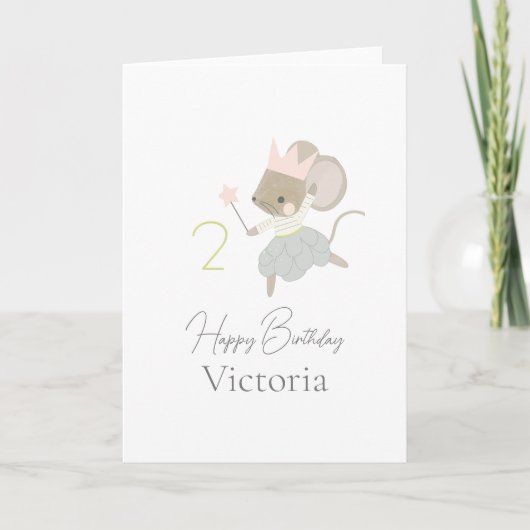 Carte d'anniversaire modifiable de la souris (Devant)