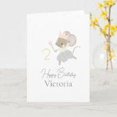 Carte d'anniversaire modifiable de la souris (Fleur jaune)