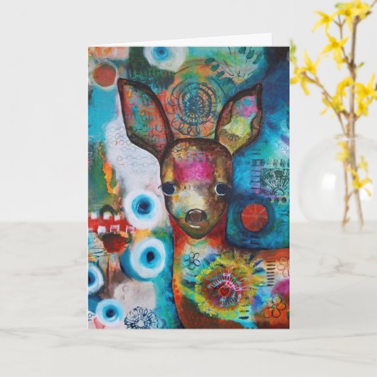 Carte d'anniversaire "Mon Cerf" (Fleur jaune)