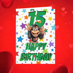 Carte d'anniversaire Monkey Stars